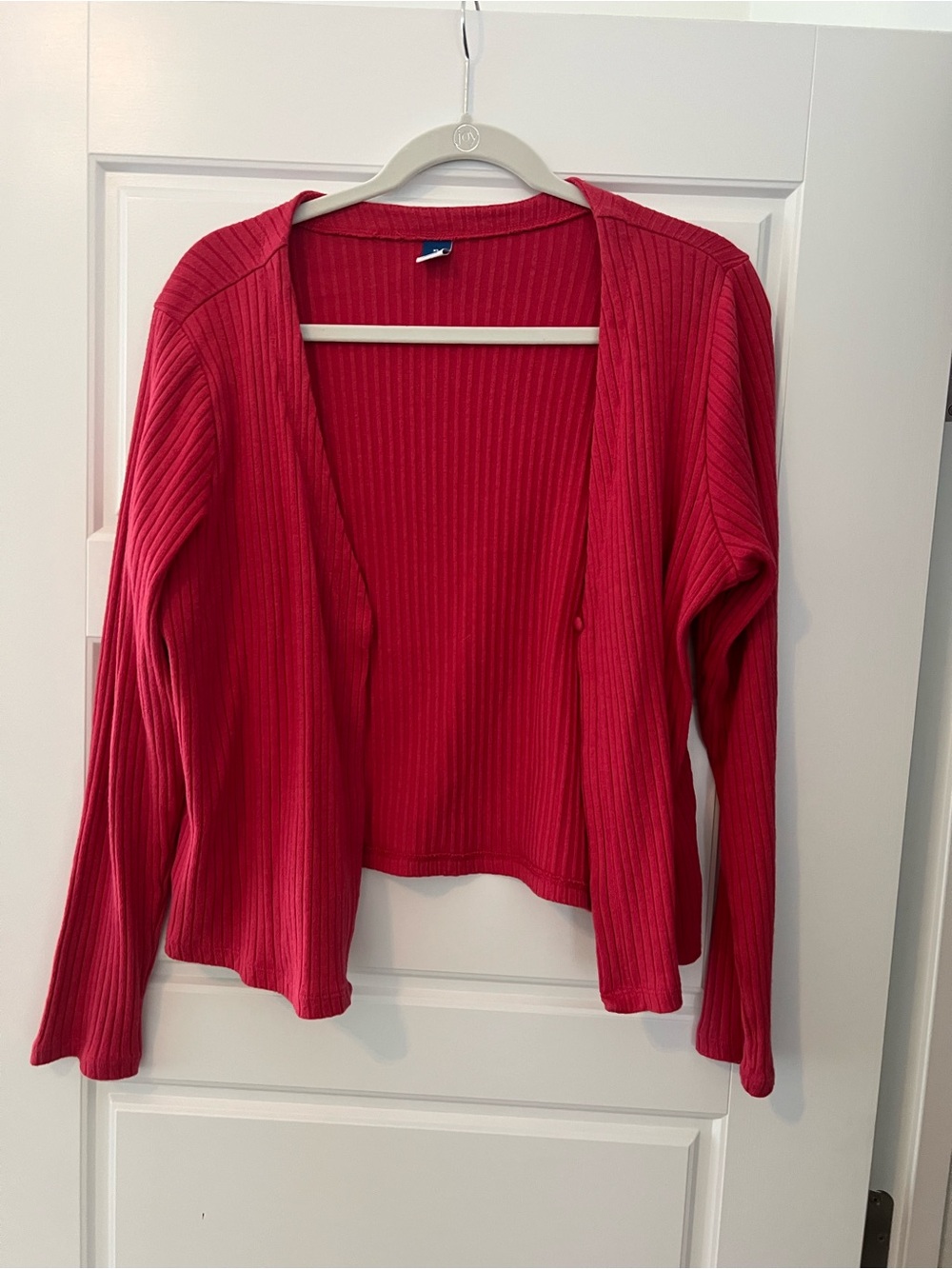 Old navy size XL ribbed v neck cardigan in berry pink red color